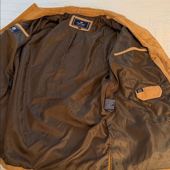 VTG 90s Newport Harbor Genuine Suede Leather Jacket Men’s Tan Washable Size L - Picture 12 of 16
